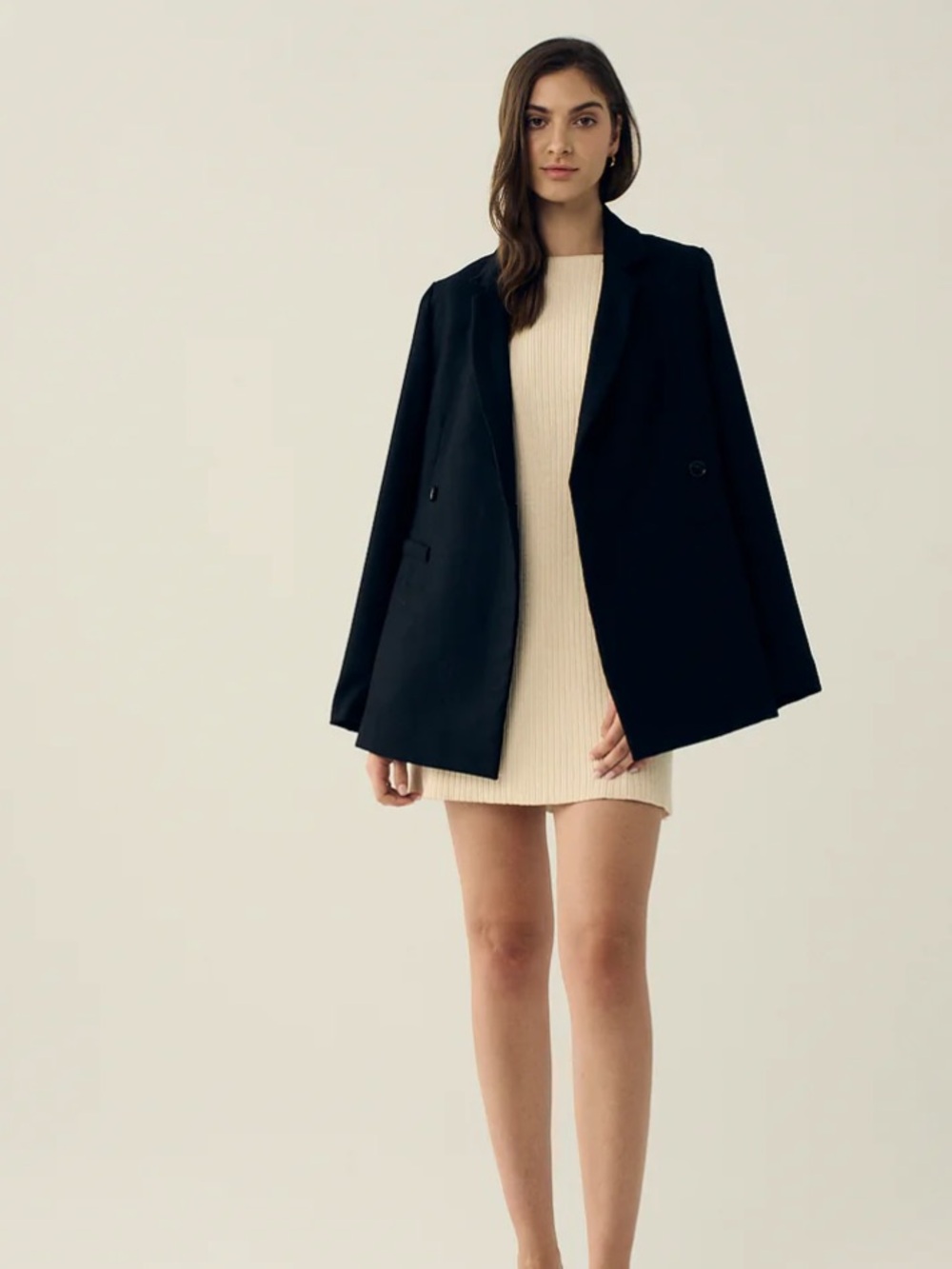 Vincent James Laine Reversible Regenerative Ribbed Knit Dress — Cream XS - Picture 7 of 10